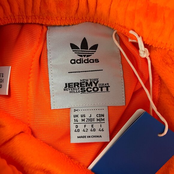 ADIDAS X Jeremy Scott Velour Mini Skirt Orange Y2K Collab Sz M - Picture 9 of 12